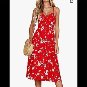 Red Flower Sun Dress 🌹